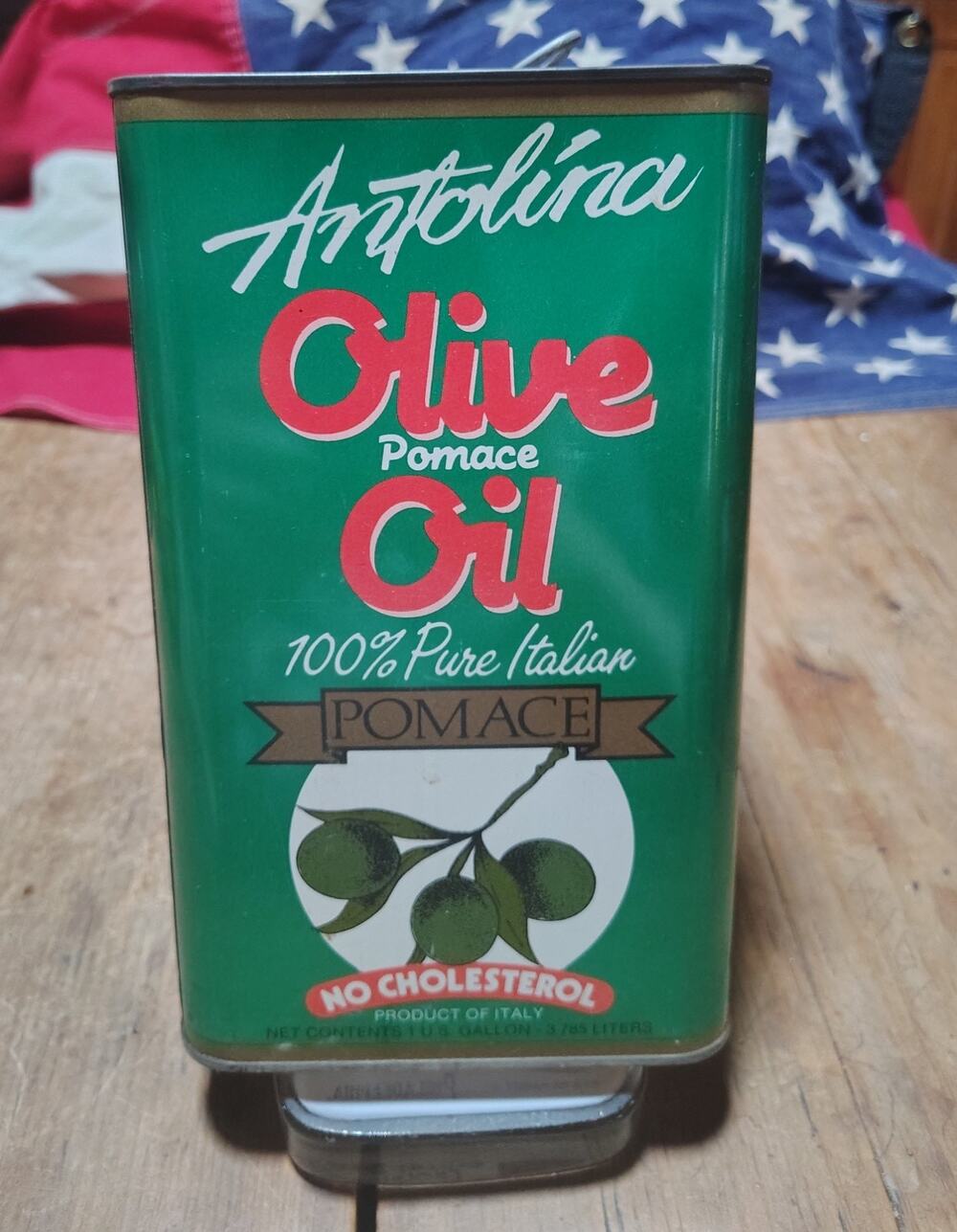 Vintage Antolina Olive Oil Advertising Tin Empty For Display Kitchen Decor